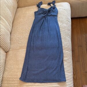 Elegant Blue Sleeveless Dress